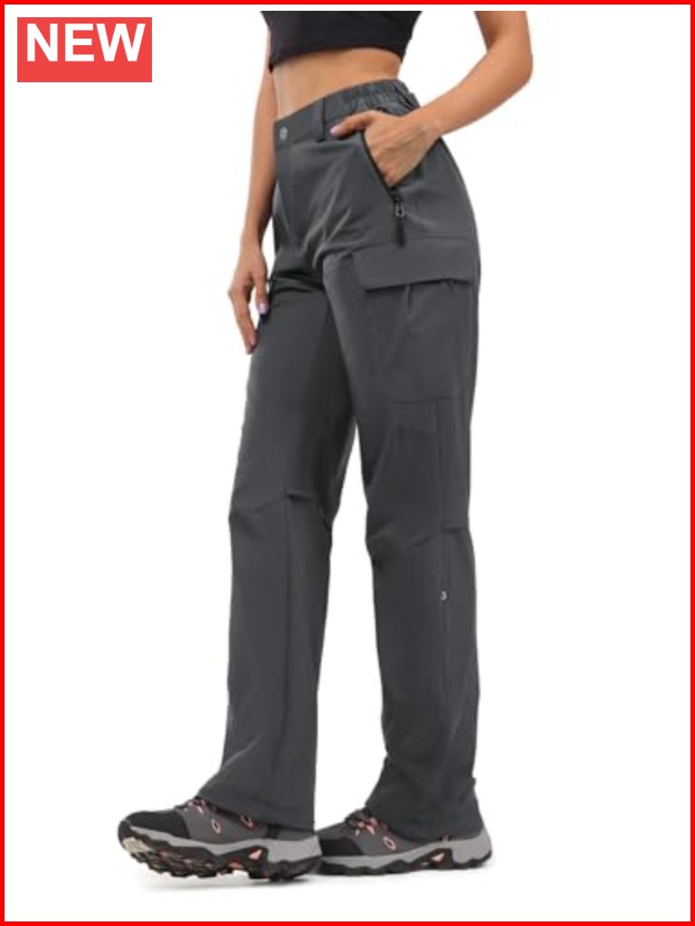 Womens Hiking Pants Lightweight Quick-Dry Stretch 5 Pockets Cargo
